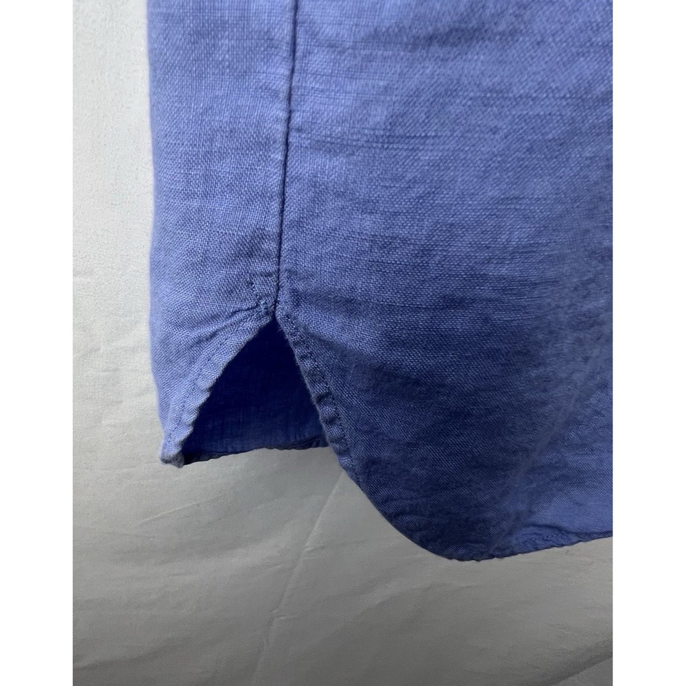 L.L.Bean‎ Womens Blue 100% Linen Sleeveless Shirt Dress Size 10 Reg Effortless - Picture 4 of 13